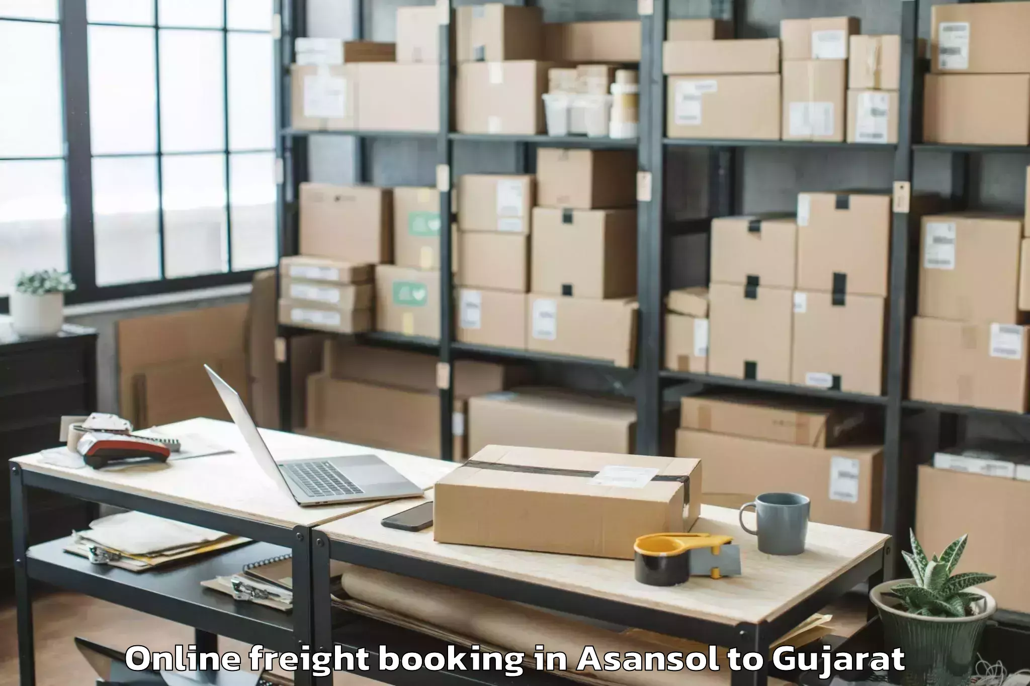 Asansol to Lodhika Online Freight Booking Booking